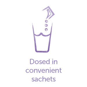 Dosed in convenient sachets.